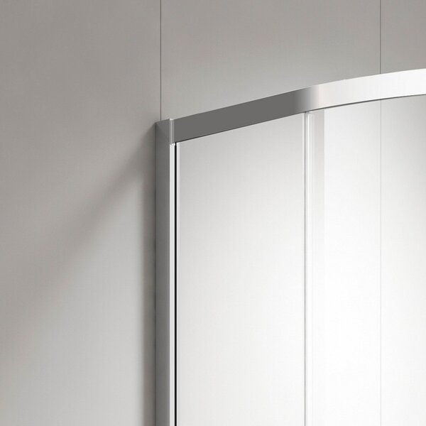 Kamalu box doccia 90x90 semicircolare altezza 200h finitura cromo | kz2000