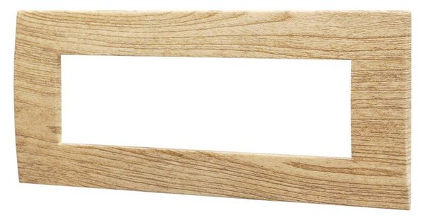 Placca 7 moduli 507 in plastica legno chiaro compatibile anche con Vimar Arké