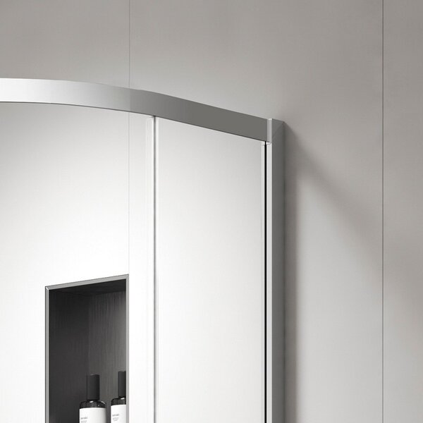 Kamalu box doccia 90x90 semicircolare altezza 200h finitura cromo | kz2000