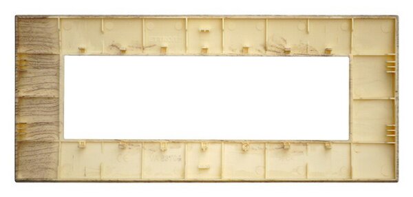 Placca 7 moduli 507 in plastica legno chiaro compatibile anche con Vimar Arké