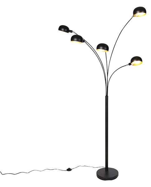 Lampada da terra intelligente nera 5 luci incl. Wifi B35 - Sixties