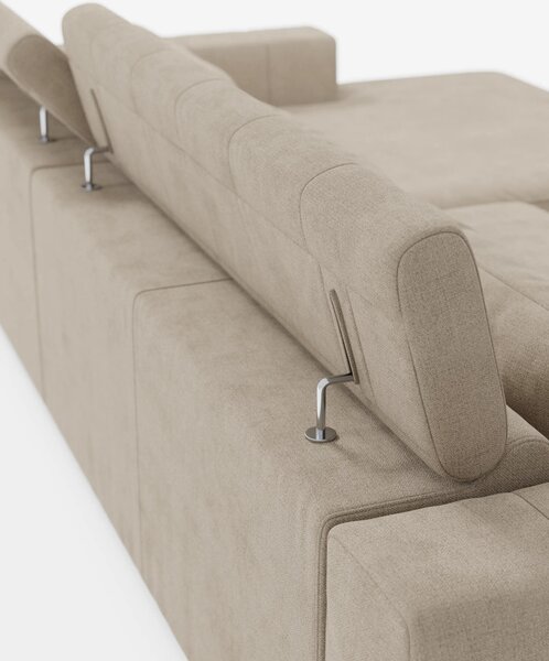 Doric Divano angolare con penisola e sedute allungabili con relax elet