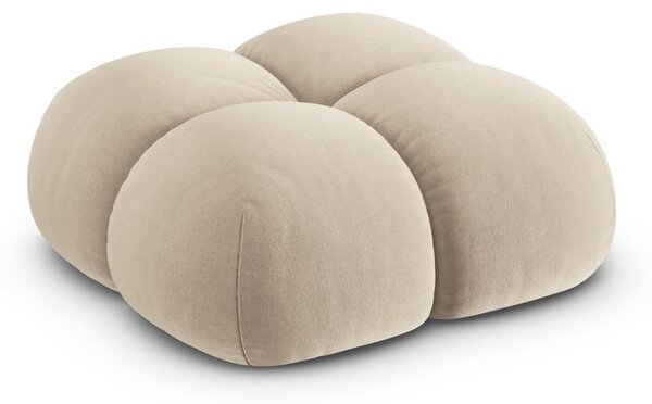 Poggiapiedi beige con rivestimento in velluto Loretto – Cosmopolitan Design