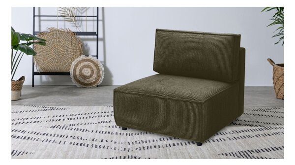 Modulo divano in velluto a coste verde chiaro, pezzo centrale Nihad modular - Bobochic Paris