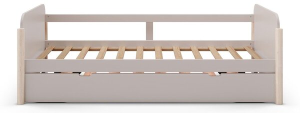 Letto per bambini in legno di pino crema con letto estraibile 90x190 cm Enola - Marckeric