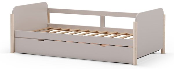 Letto per bambini in legno di pino crema con letto estraibile 90x190 cm Enola - Marckeric