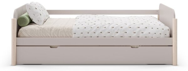 Letto per bambini in legno di pino crema con letto estraibile 90x190 cm Enola - Marckeric