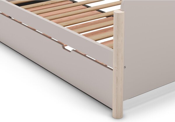 Letto per bambini in legno di pino crema con letto estraibile 90x190 cm Enola - Marckeric