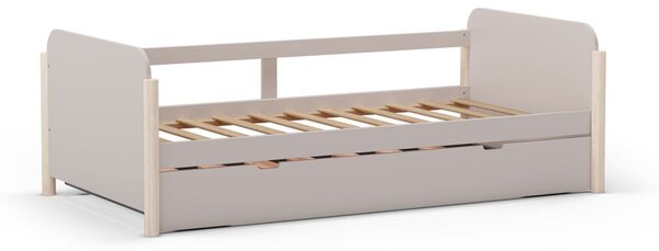 Letto per bambini in legno di pino crema con letto estraibile 90x190 cm Enola - Marckeric