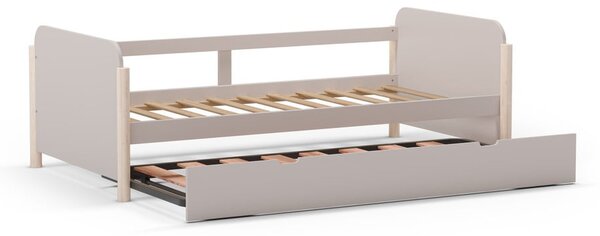 Letto per bambini in legno di pino crema con letto estraibile 90x190 cm Enola - Marckeric