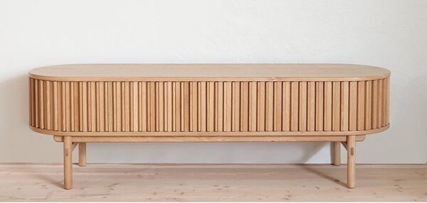 Tavolo TV in rovere di colore naturale 160x48 cm Carno - Unique Furniture