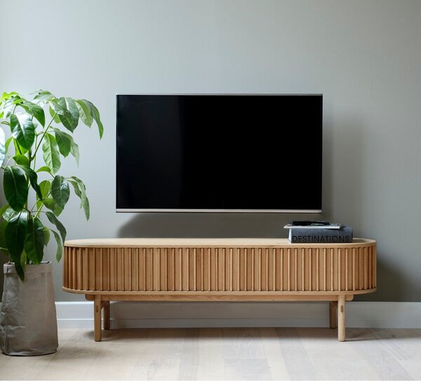 Tavolo TV in rovere di colore naturale 160x48 cm Carno - Unique Furniture