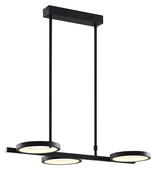 Lampada a sospensione moderna nera con LED dimmerabile in 3 fasi a 3 luci - Vivé