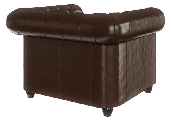Poltrona in similpelle marrone scuro York - Ropez