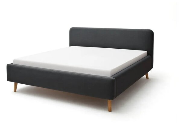 Letto matrimoniale imbottito color antracite con contenitore con rete inclusa 140x200 cm Mattis – Meise Möbel