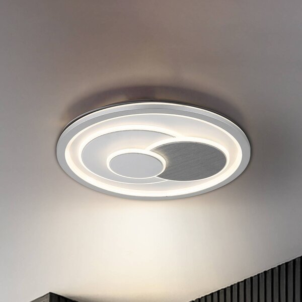 Globo Plafoniera soffitto Ruiz I, Bianco / Opale, Soggiorno / Sala da pranzo, Metallo, Plafoniera