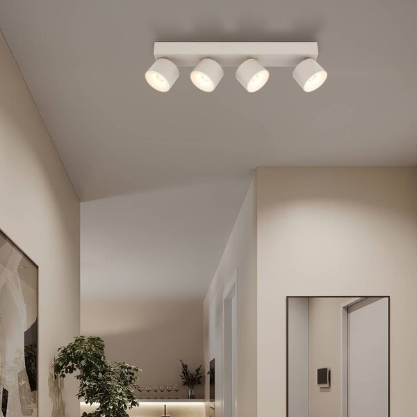 Globo Faretto da soffitto LED Rae, color sabbia, metallo, a 4 luci, 46 cm Rae, Crema / Ambra, Soggiorno / Sala da pranzo, Metallo, Downlight