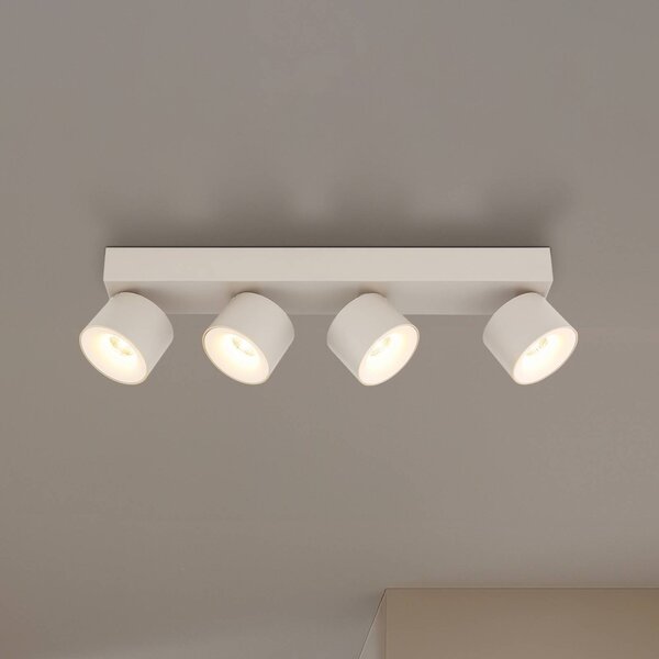 Globo Faretto da soffitto LED Rae, color sabbia, metallo, a 4 luci, 46 cm Rae, Crema / Ambra, Soggiorno / Sala da pranzo, Metallo, Downlight