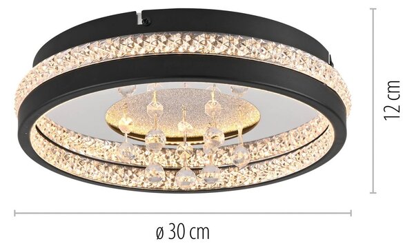 JUST LIGHT. GmbH Plafoniera soffitto Hanni, Nero, Soggiorno / Sala da pranzo, Metallo, Moderno, Plafoniera
