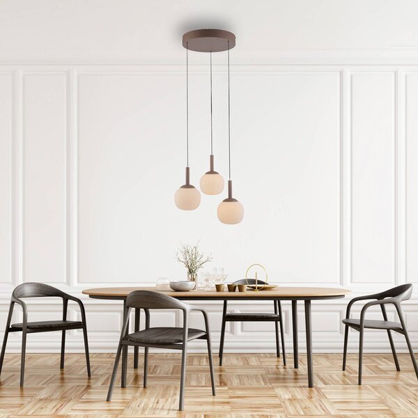 JUST LIGHT. GmbH Lampada a sospensione Nami, dimmerabile, Marrone / Ruggine, Soggiorno / Sala da pranzo, Metallo, Lampada a sospensione