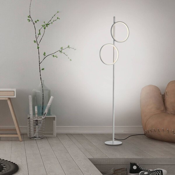 JUST LIGHT. GmbH Lampada da terra Mini-Ritus, Alluminio / Grigio / Zincato, Soggiorno / Sala da pranzo, Metallo, Moderno, Lampada da terra