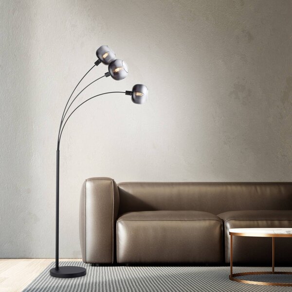 JUST LIGHT. GmbH Lampada da terra Zea, Nero, Soggiorno / Sala da pranzo, Metallo, Moderno, Lampada da terra