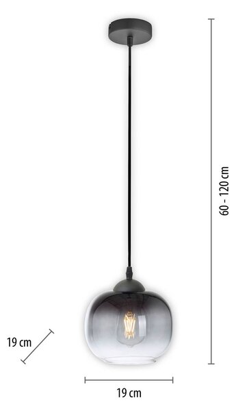 JUST LIGHT. GmbH Lampada a sospensione Zea, Nero, Soggiorno / Sala da pranzo, Metallo, Moderno, Lampada a sospensione
