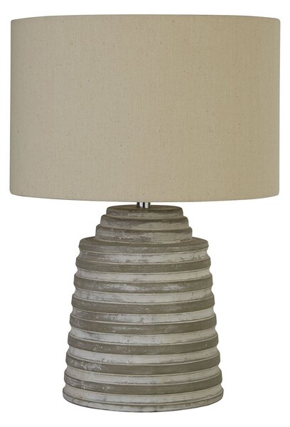 Lampada Da Scrivania Contemporanea Liana Cemento Cromo Tessuto 1 Luce E14