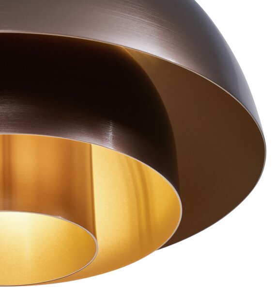 Lampada a sospensione scandinava bronzo scuro con interno dorato - Loes