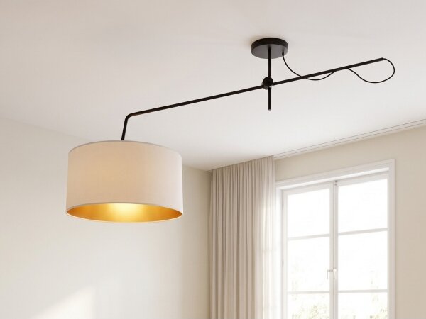 Lampadario a plafone regolabile LED VENICE 1xE27/60W/230V beige/oro
