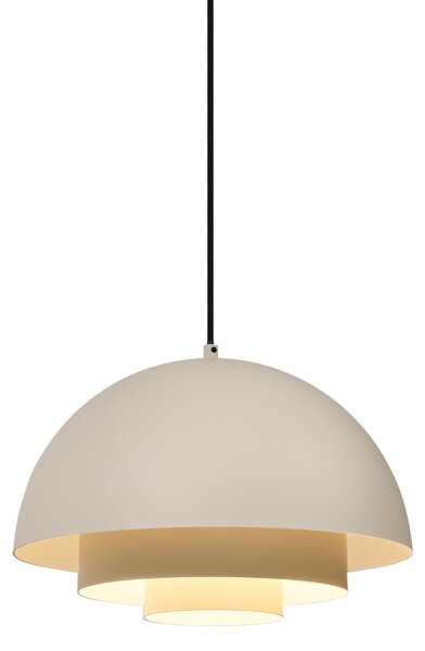Lampada a sospensione scandinava color crema con interno bianco - Loes