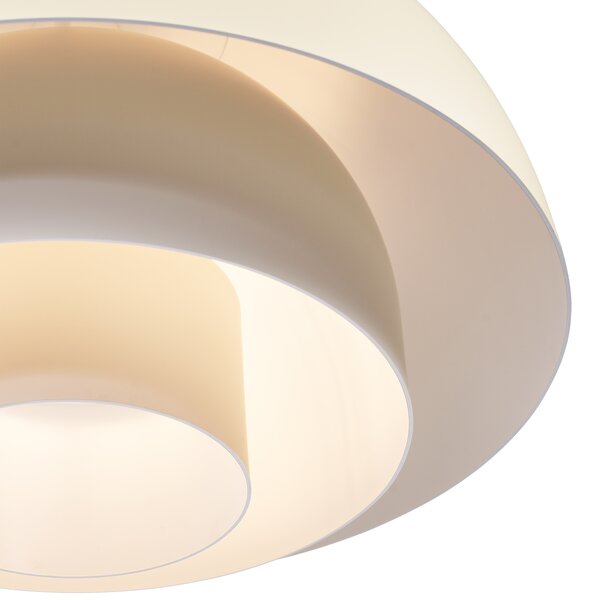 Lampada a sospensione scandinava color crema con interno bianco - Loes
