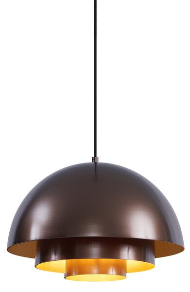 Lampada a sospensione scandinava bronzo scuro con interno dorato - Loes