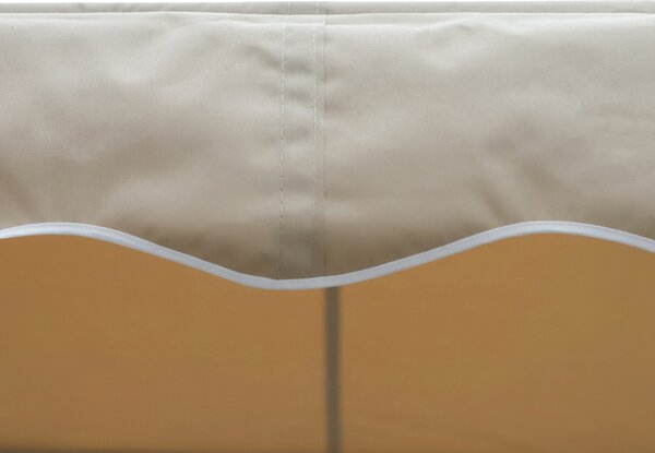 Outsunny Store Doppio Pendio Manuale retrattile Inclinazione regolabile Acciaio epossidico Bianco Poliestere impermeabilizzato Anti-UV Beige dim. 4,50L x 3,40l x 2,55H m