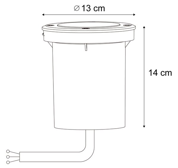 Faretto da terra moderno beige GU10 50mm regolabile IP65 - Delux