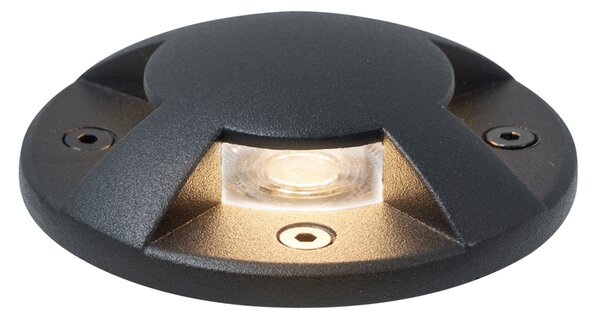 Set di 6 faretti da terra moderni neri GU10 50mm effetto 4 luci IP65 - Cellar