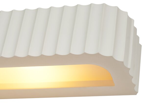 Lampada da parete scandinava beige rettangolare a 2 luci - Plaster