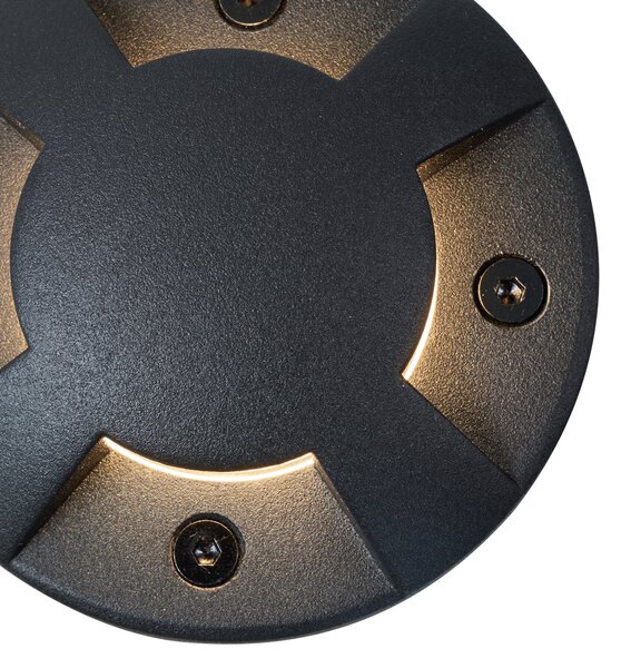 Set di 6 faretti da terra moderni neri GU10 50mm effetto 4 luci IP65 - Cellar