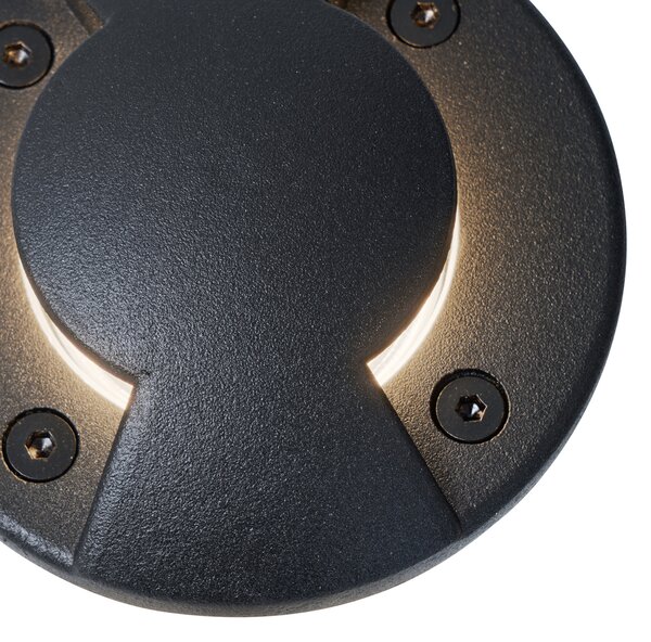 Faretto da terra moderno nero GU10 50mm 2 luci effetto IP65 - Cellar