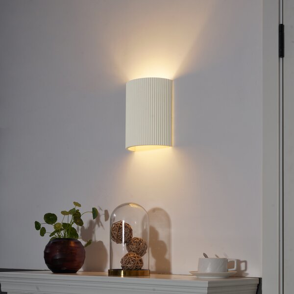 Lampada da parete scandinava beige ovale - Plaster