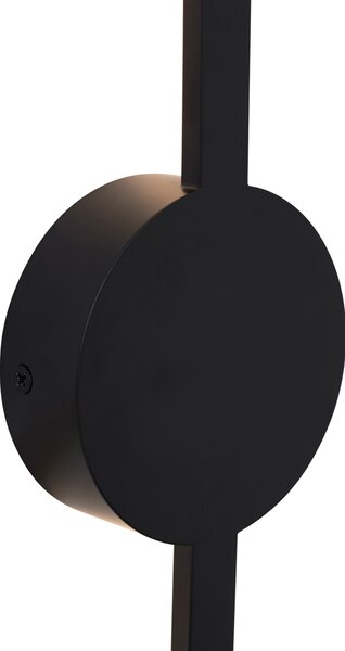 Lampada da parete moderna nera 60 cm con LED - Clockwise