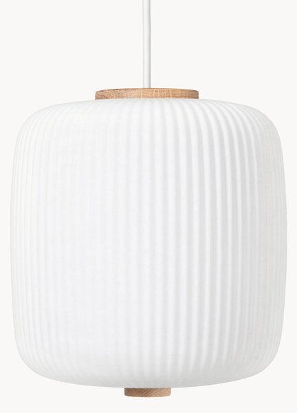 Lampada a sospensione piccola in vetro opale soffiato EK61