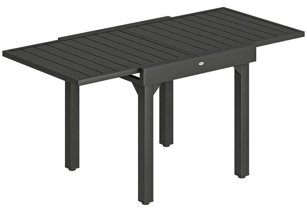 Outsunny Tavolo da Giardino Tavolo da Pranzo Allungabile 80/160x80 cm Nero | Aosom Italy