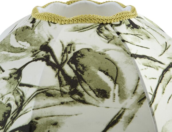 Paralume in tessuto con motivo a foglie e interno bianco 45/15/21,5 - Heritage