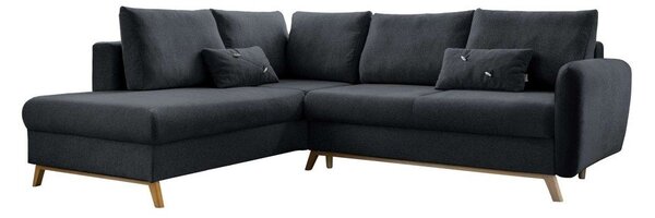 Divano letto angolare grigio scuro L, angolo sinistro Scandic Lagom - Miuform