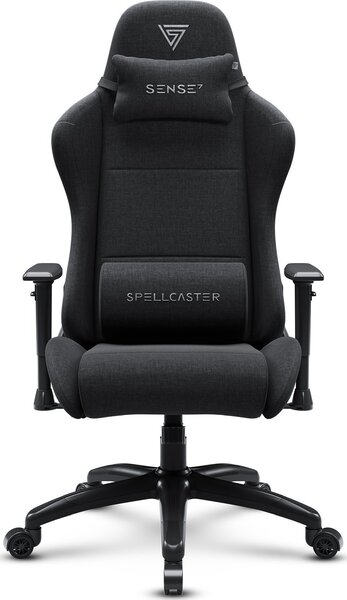 Sense7 Spellcaster FUKU XL: sedia da gaming, poltrona da gaming, sedia da ufficio, sedia da scrivania ergonomica, sedia girevole con poggiatesta fino a 160 kg, sedia nera