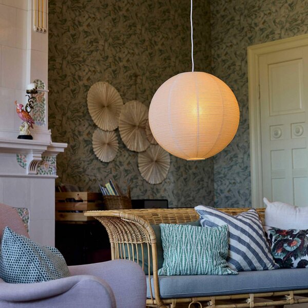 PR Home Lampada a sospensione Haru, dimmerabile, Crema / Ambra, Soggiorno / Sala da pranzo, Carta / Lunolit / Lunopal, Lampada a sospensione