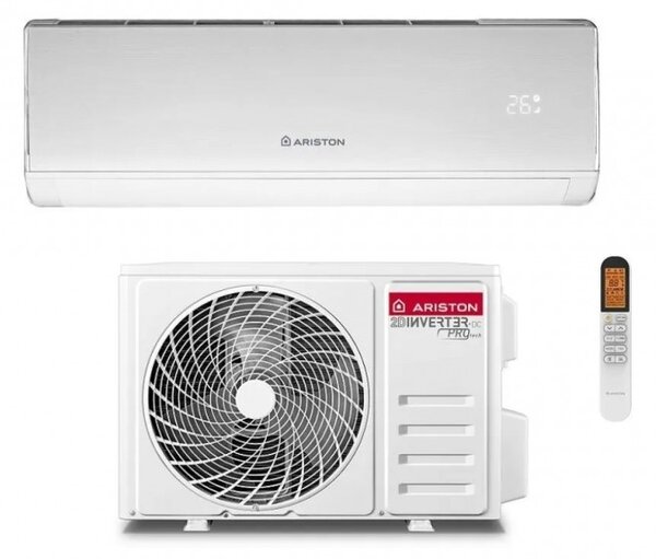 Ariston Climatizzatore 12000 Btu Inverter Monosplit Condizionatore con Pompa di Calore Classe A++/A+ Gas R32 Wi-Fi (Unit Interna + Unit Esterna) 