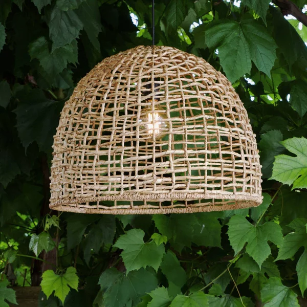 PR Home Lampada a sospensione da esterno Cebu, Lampakanay, Ø 57 cm, spina, IP44 Cebu, Legno chiaro
