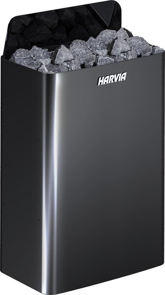 Stufe per sauna Harvia The Wall E Black Steel 1/3 fase 9,0 kW | richiede un sistema di controllo separato | HSWE900400M